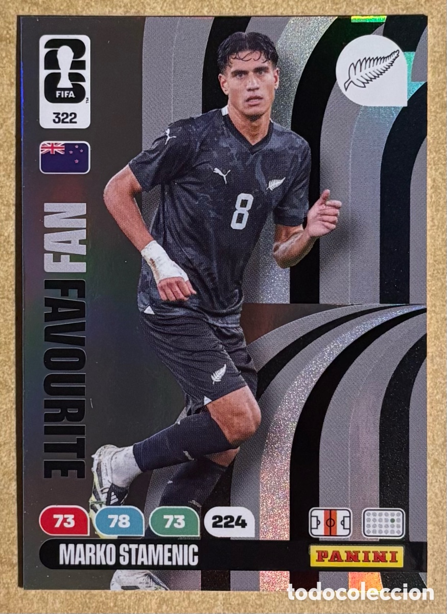 Cromos de F&uacute;tbol: MARKO STAMENIC (NUEVA ZELANDA). CARTA FAN FAVOURITE PANINI ADRENALYN XL WORLD CUP 2026. #322