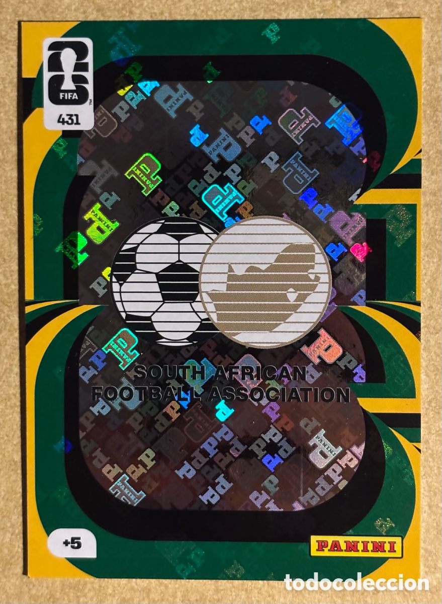 Cromos de F&uacute;tbol: ESCUDO DE SUD&Aacute;FRICA. CARTA PANINI ADRENALYN XL WORLD CUP 2026. #431.
