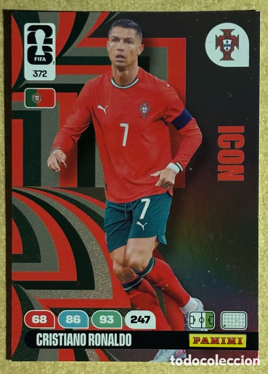 Cromos de F&uacute;tbol: CRISTIANO RONALDO (PORTUGAL). CARTA ICON PANINI ADRENALYN XL FIFA WORLD CUP 2026. #372.