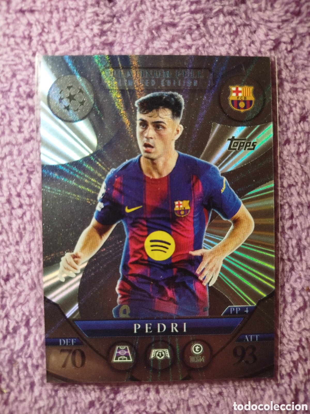 Cromos de F&uacute;tbol: Cromo de futbol pedri. Edici&oacute;n limitada platinum.