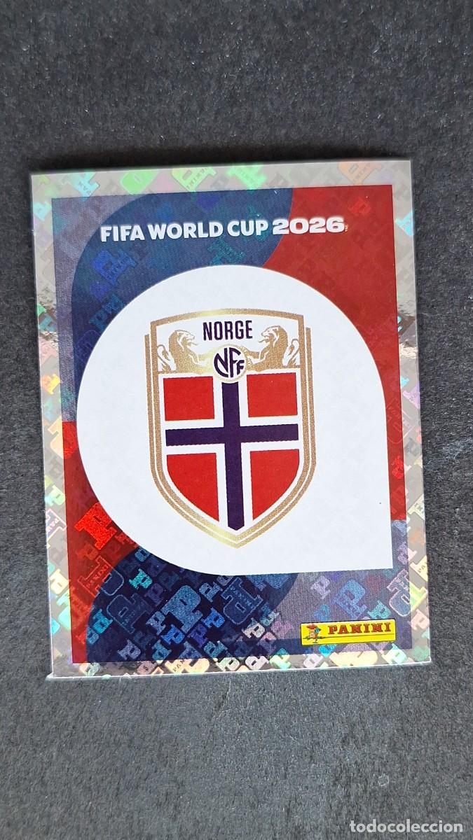 Cromos de F&uacute;tbol: L1 ESCUDO SELECCION NORUEGA 1 MUNDIAL FIFA WORLD CUP 2026 PANINI NUNCA PEGADO SIN PEGAR
