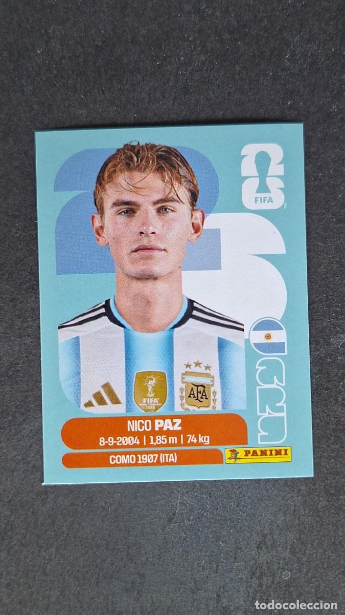 Cromos de F&uacute;tbol: L1 NICO PAZ SELECCION ARGENTINA 14 MUNDIAL FIFA WORLD CUP 2026 PANINI NUNCA PEGADO SIN PEGAR