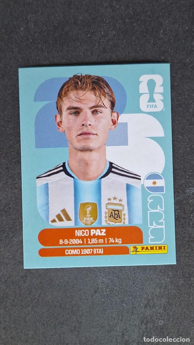 Cromos de F&uacute;tbol: L1 NICO PAZ SELECCION ARGENTINA 14 MUNDIAL FIFA WORLD CUP 2026 PANINI NUNCA PEGADO SIN PEGAR
