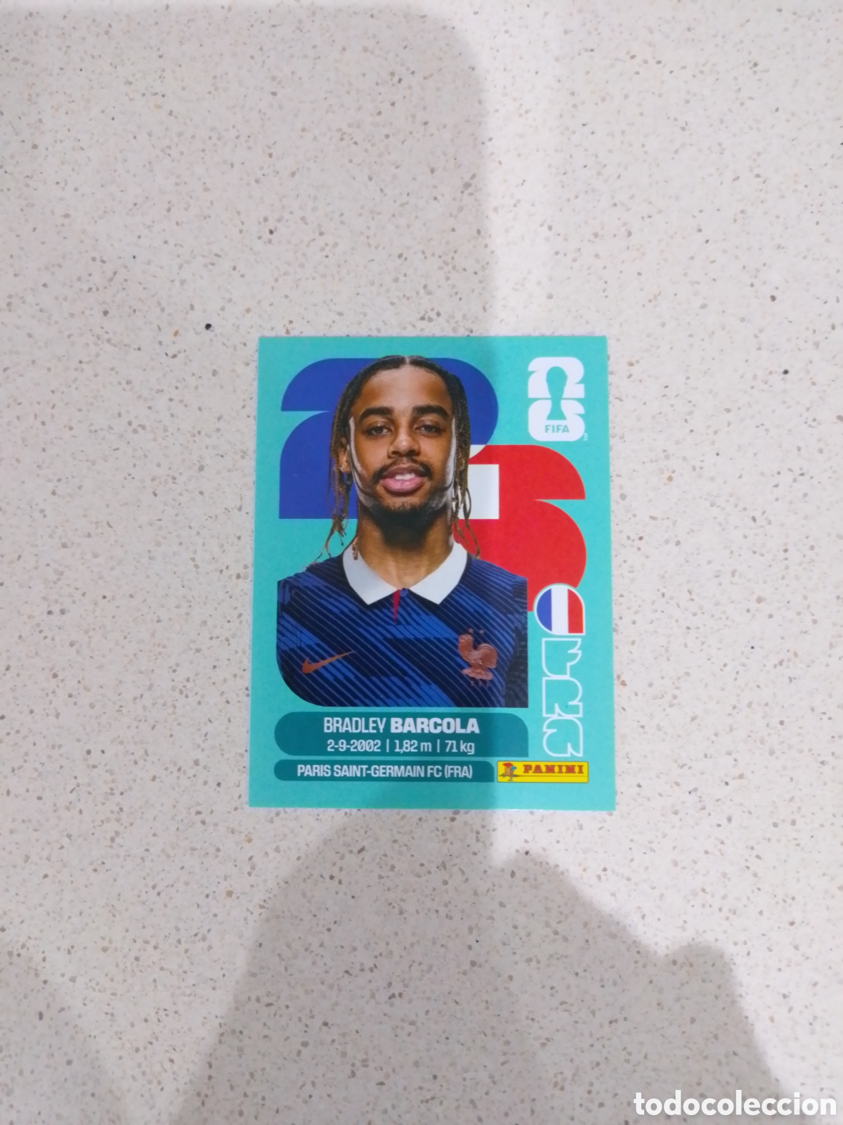 Cromos de F&uacute;tbol: CROMO N&Uacute;MERO 16 BARCOLA FRANCIA. MUNDIAL 2026. PANINI.