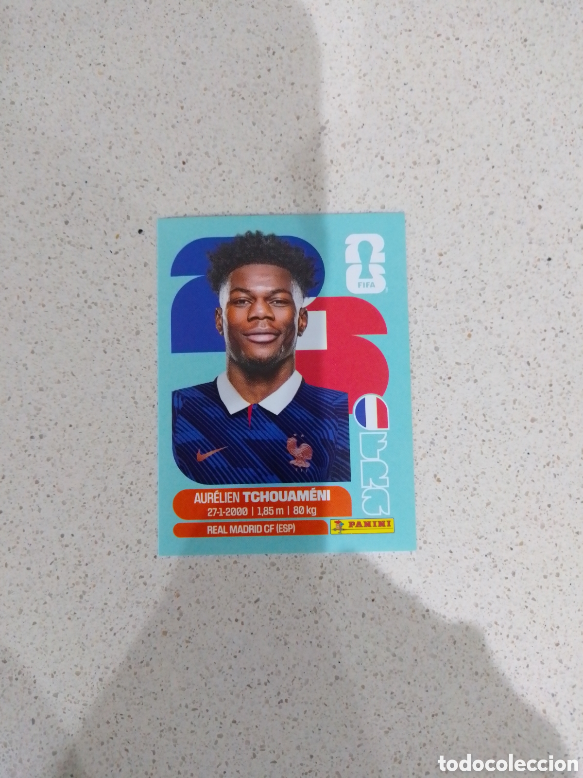 Cromos de F&uacute;tbol: CROMO N&Uacute;MERO 9 TCHOUAM&Eacute;NI FRANCIA. MUNDIAL 2026. PANINI.