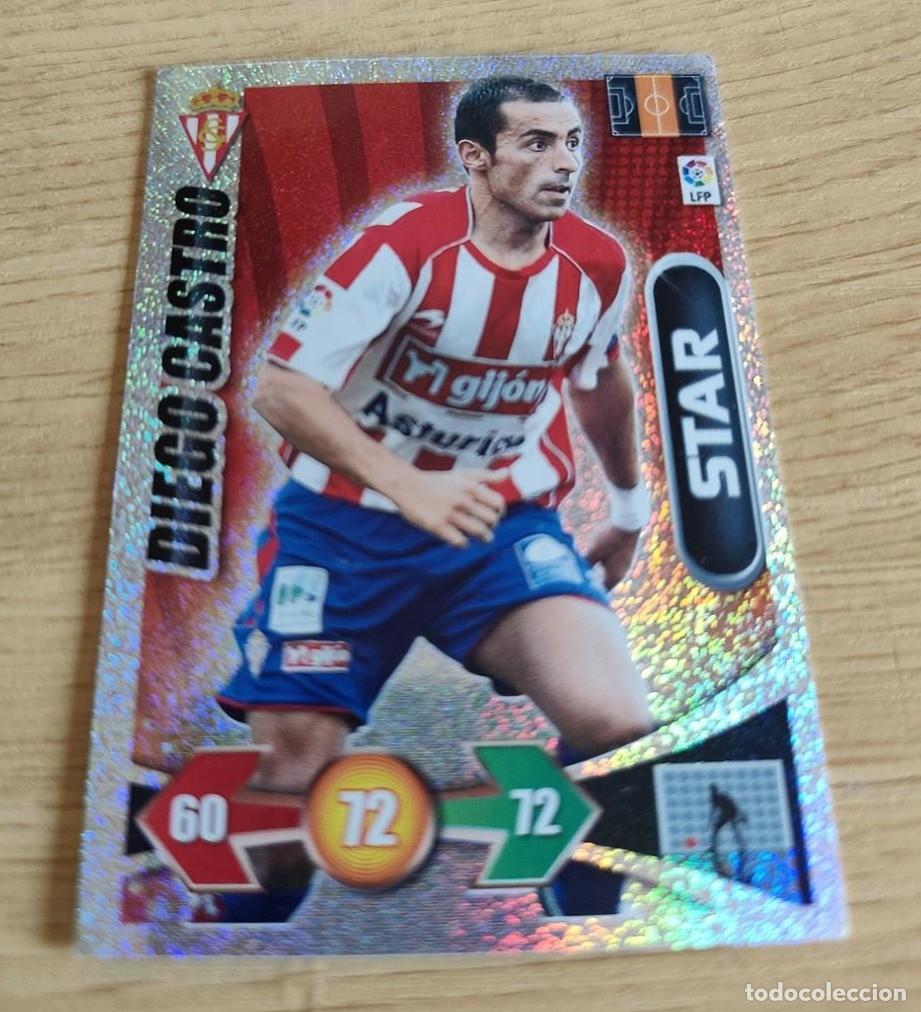 Cromos de F&uacute;tbol: DIEGO CASTRO SPORTING DE GIJON STAR BRILLANTINA FINA ADRENALYN XL LIGA 2009 2010 09 10 PANINI