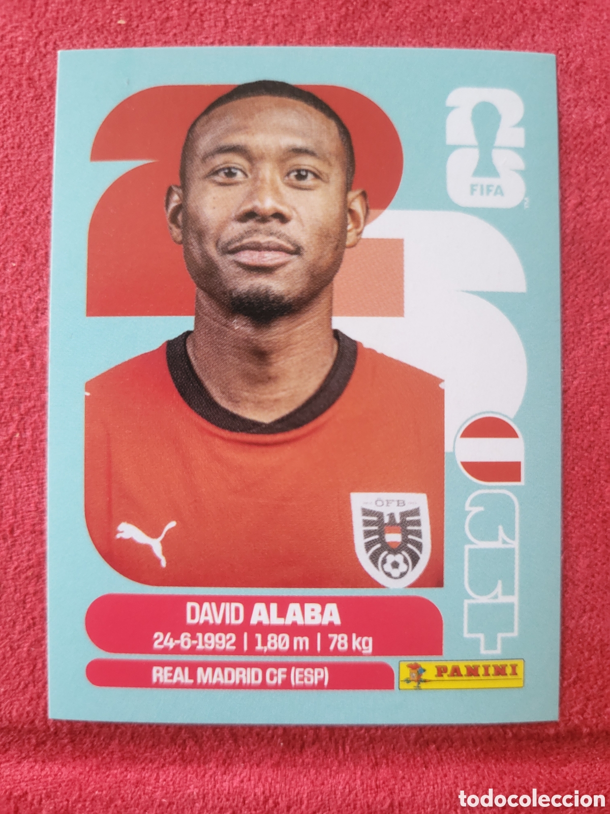 Cromos de F&uacute;tbol: AUT 4 David Alaba [Sticker] / FIFA World Cup 2026