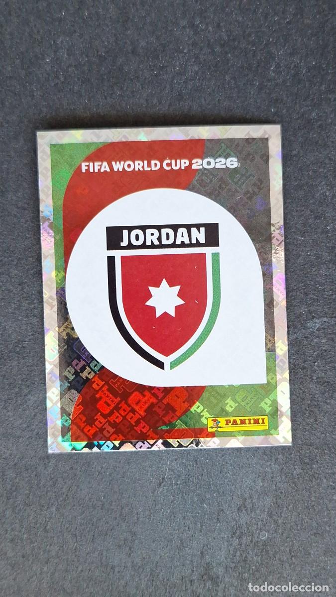 Cromos de F&uacute;tbol: L1 ESCUDO SELECCION JORDANIA 1 MUNDIAL FIFA WORLD CUP 2026 PANINI NUNCA PEGADO SIN PEGAR