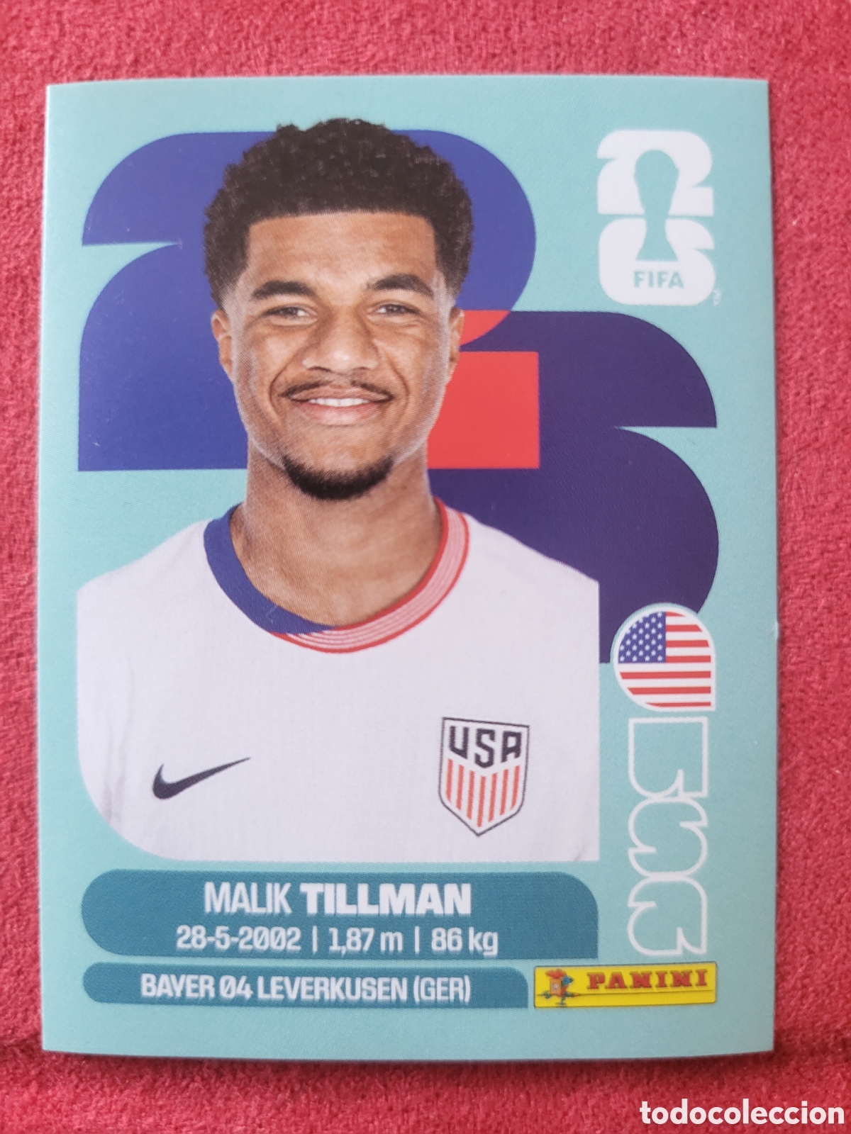 Cromos de F&uacute;tbol: USA 15 Malik Tillman [Sticker] / FIFA World Cup 2026