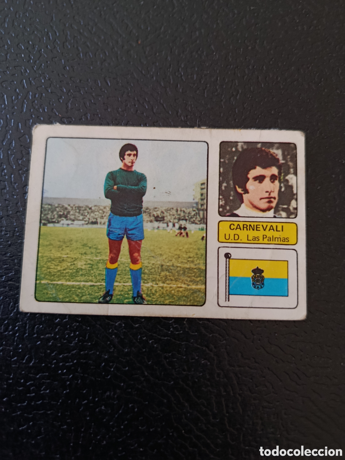 Football Stickers: FICHAJE UH n&ordm; 13 CARNEVALI LAS PALMAS FHER 73-74. DESPEGADO.