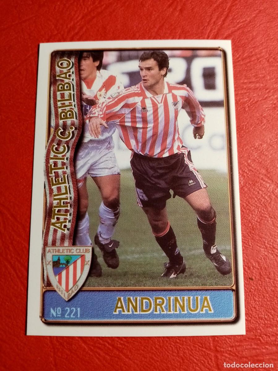Cromos de F&uacute;tbol: N&ordm; 221 ANDRINUA, ATHLETIC C. BILBAO, FICHAS LIGA 1996 1997 96/97 MUNDICROMO