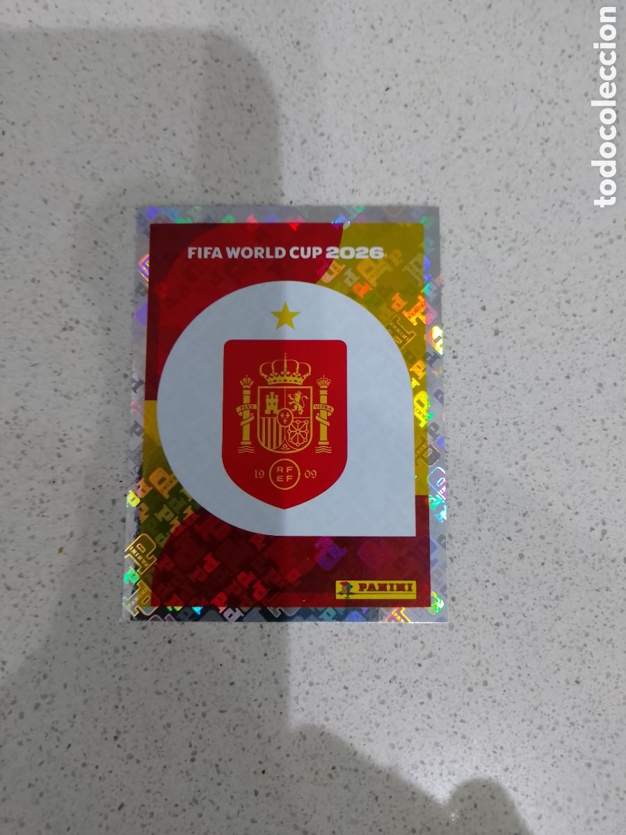 Cromos de F&uacute;tbol: CROMO N&Uacute;MERO 1 ESCUDO ESPA&Ntilde;A. MUNDIAL 2026. PANINI.