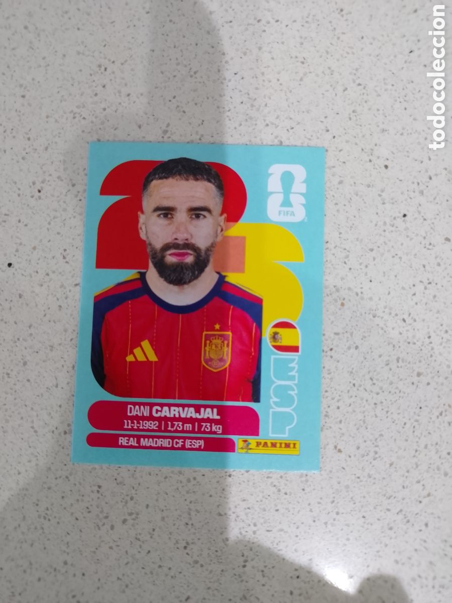 Cromos de F&uacute;tbol: CROMO N&Uacute;MERO 7 CARVAJAL ESPA&Ntilde;A. MUNDIAL 2026. PANINI.