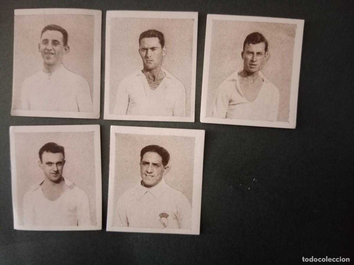 Cartes &agrave; collectionner de Football: 5 MINI CROMOS CROMITOS FUTBOL - PAPEL DE FUMAR J. LAPORTA VALOR - ALCOY - REAL MADRID, C.F.- A&Ntilde;OS 20
