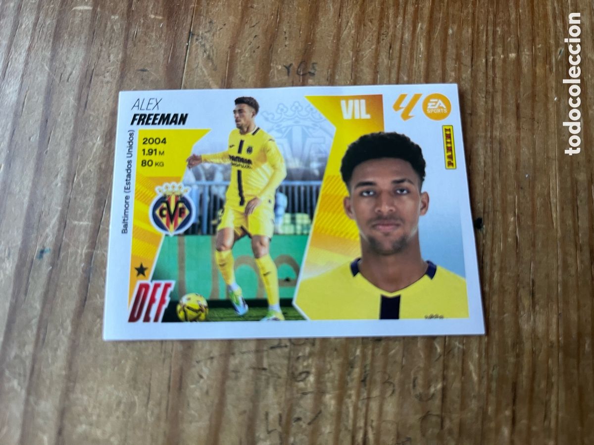 Cromos de F&uacute;tbol: R31885 CROMO SIN PEGAR NUNCA PEGADO MERCADO DE INVIERNO 2025 2026 # 37 ALEX FREEMAN VILLARREAL