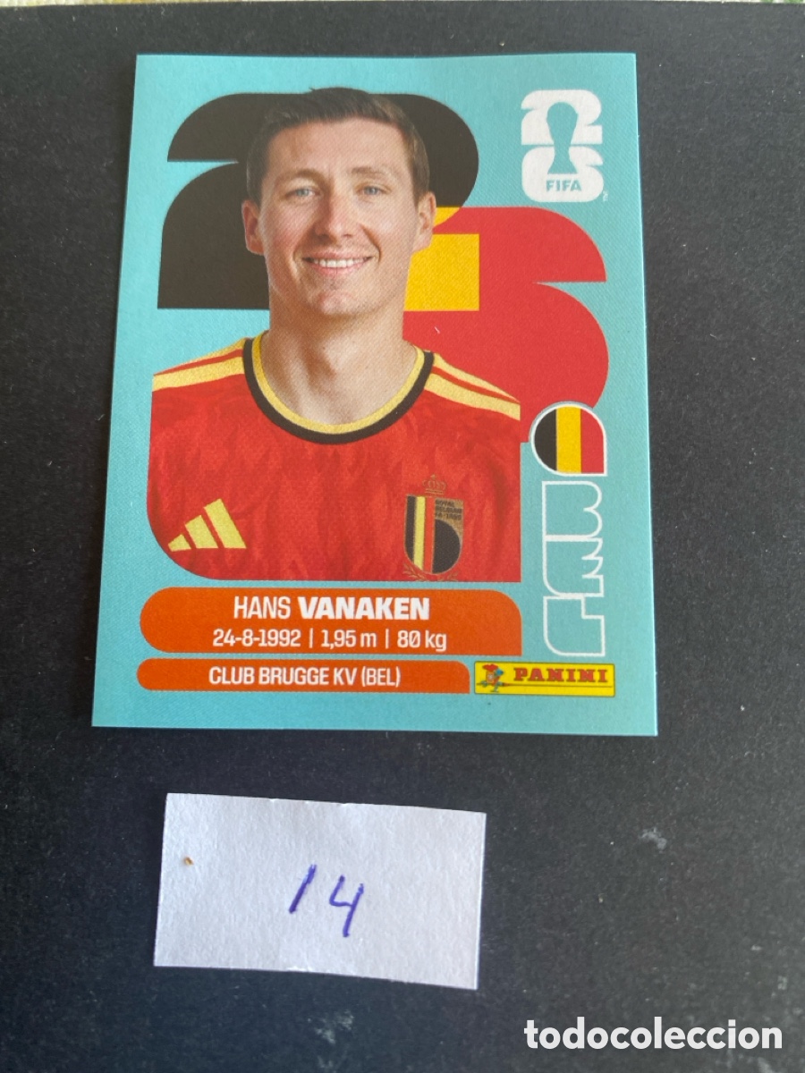 Cromos de F&uacute;tbol: Cromo Belgica Mundial 2026 N* 14 nuevo