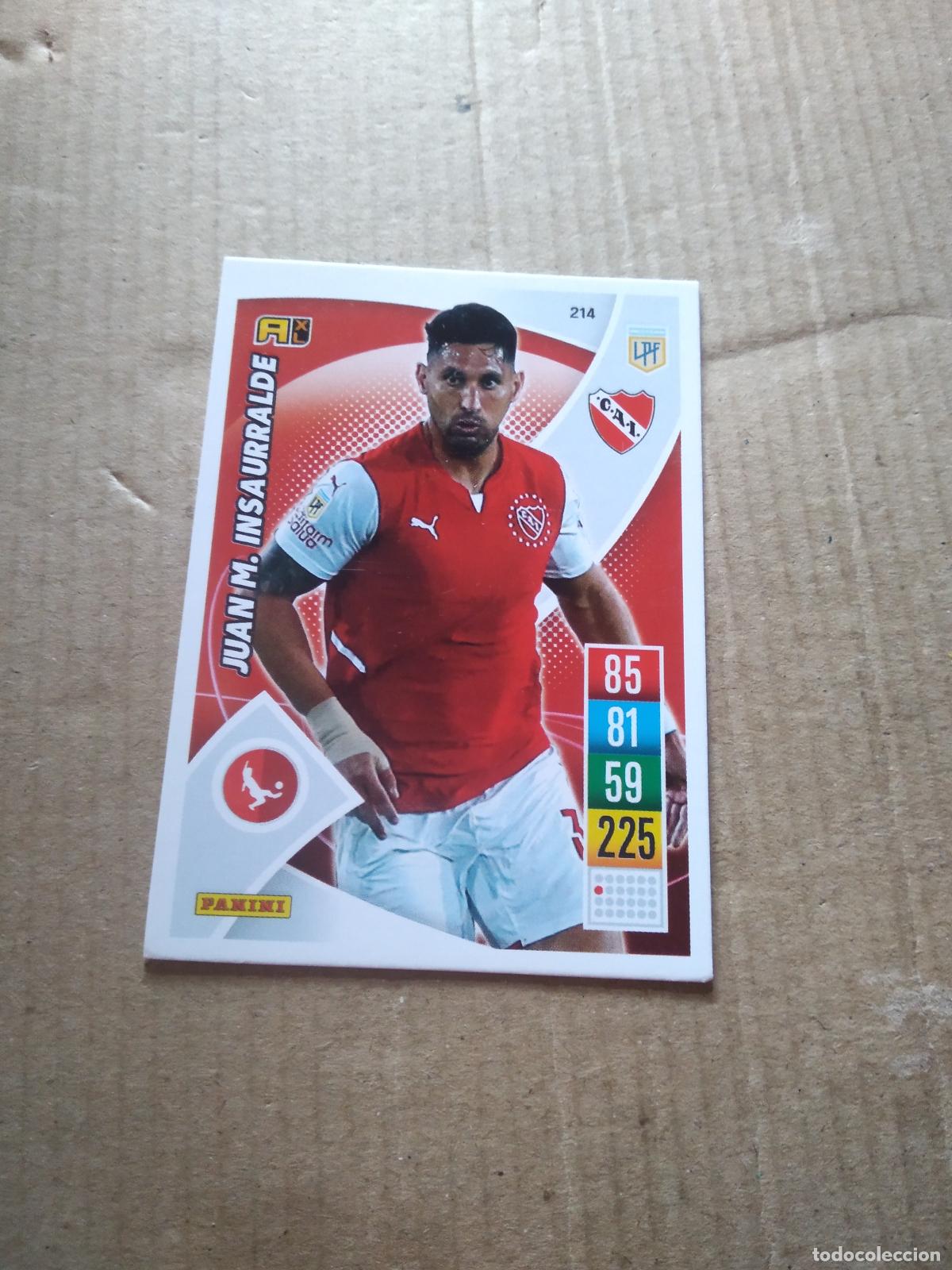 Cromos de F&uacute;tbol: 214 JUAN M. INSAURRALDE INDEPENDIENTE CROMO FUTBOL ARGENTINO 21-22 PANINI LIGA ARGENTINA 2021-2022