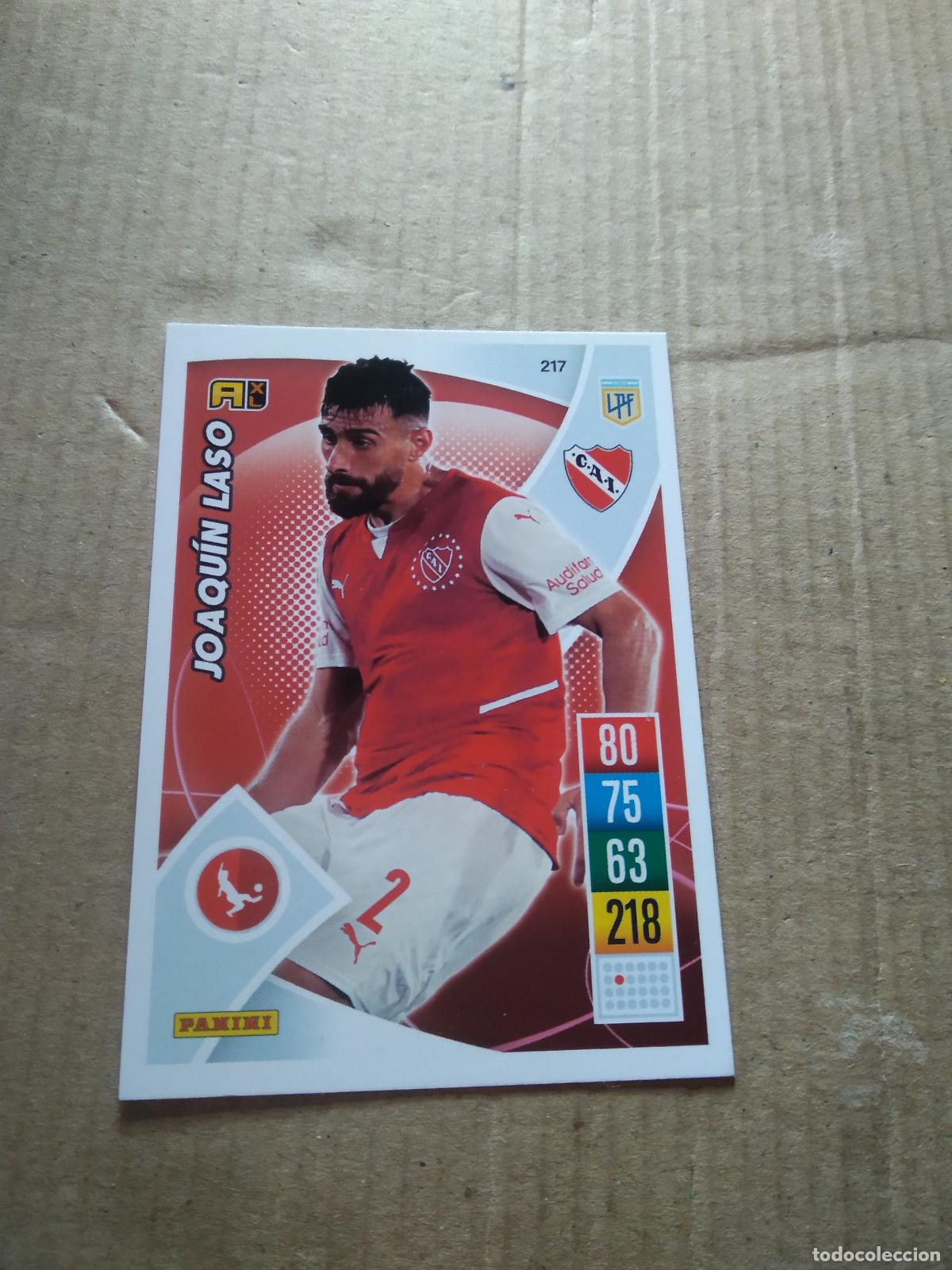 Cromos de F&uacute;tbol: 217 JOAQUIN LASO INDEPENDIENTE CROMO FUTBOL ARGENTINO 21-22 PANINI LIGA ARGENTINA 2021-2022