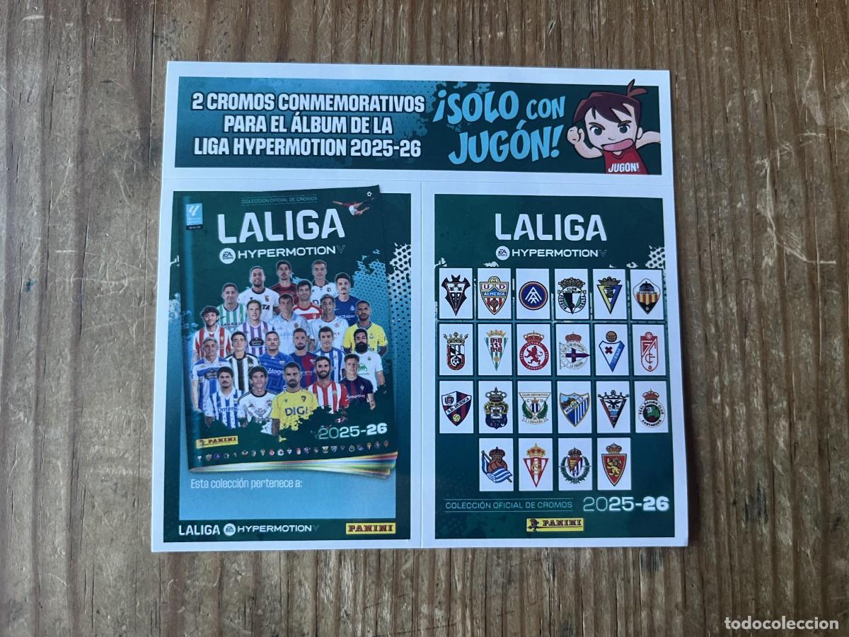 Cartes &agrave; collectionner de Football: R31887 LOS 2 CROMOS CONMEMORATIVOS ALBUM LIGA ESTE 2025 2026 JUGON PANINI SIN PEGAR NUNCA PEGADO