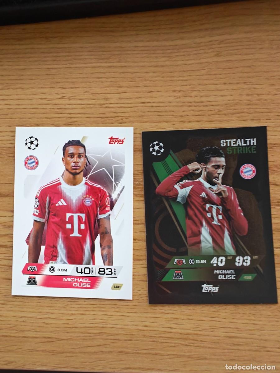 Cromos de F&uacute;tbol: Lote Michael Olise 168 452 Match Attax 25 26 Stealth Strike Bayern Munich 2025 2026