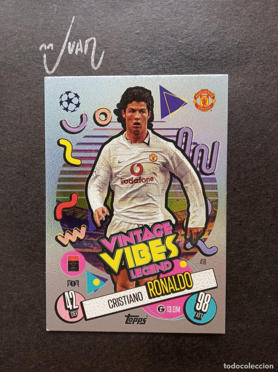 Cromos de F&uacute;tbol: 418 VINTAGE VIBES LEGEND CRISTIANO RONALDO MANCHESTER UNITED ⚽ TOPPS &reg; MATCH ATTAX 2024 2025 24 25