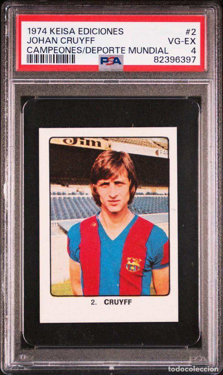 Football Stickers: Johan Cruyff #2 FC Barcelona Keisa Ediciones 1974 PSA 4