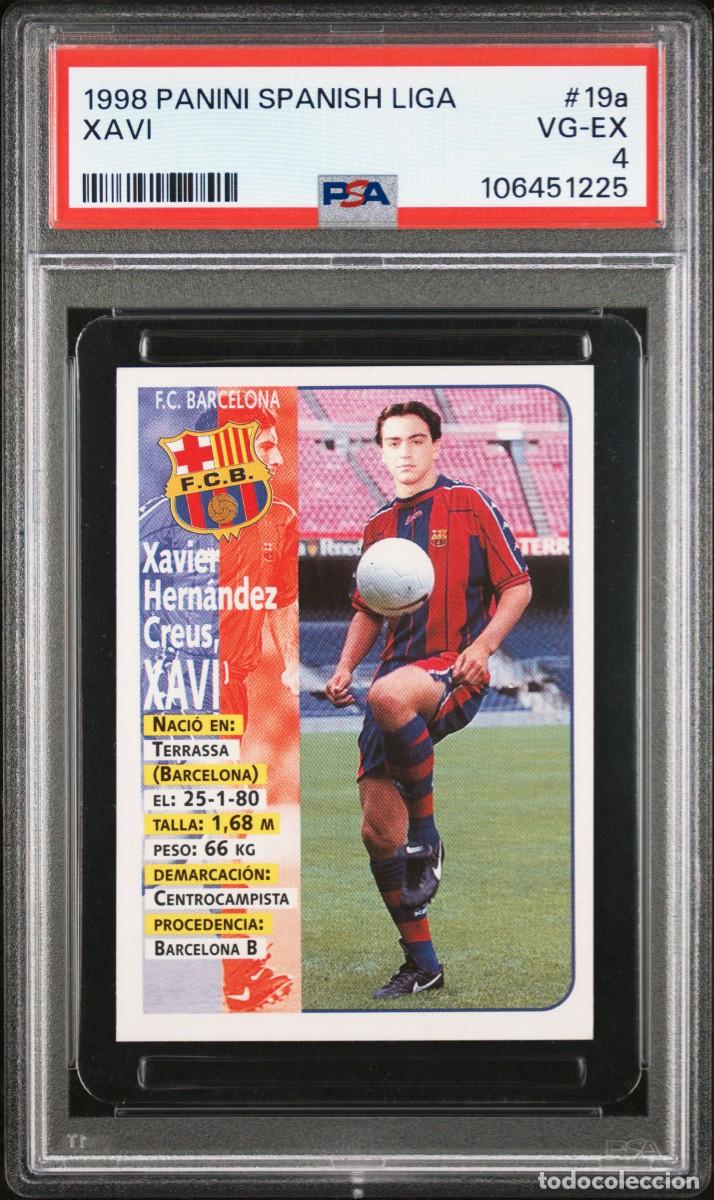 Cromos de F&uacute;tbol: Rookie Xavi #19a FC Barcelona Panini Spanish Liga 1998 1999 PSA 4