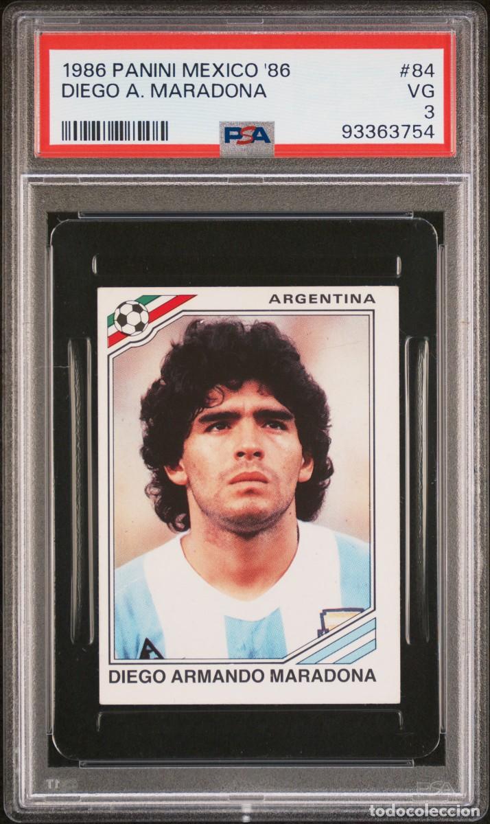 Cromos de F&uacute;tbol: Raro Diego Maradona #84 Argentina Panini Mexico 1986 Psa 3