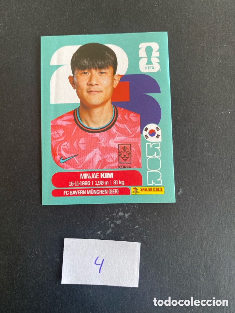 Cromos de F&uacute;tbol: Cromo Korea Mundial 26 N* 4 nuevo