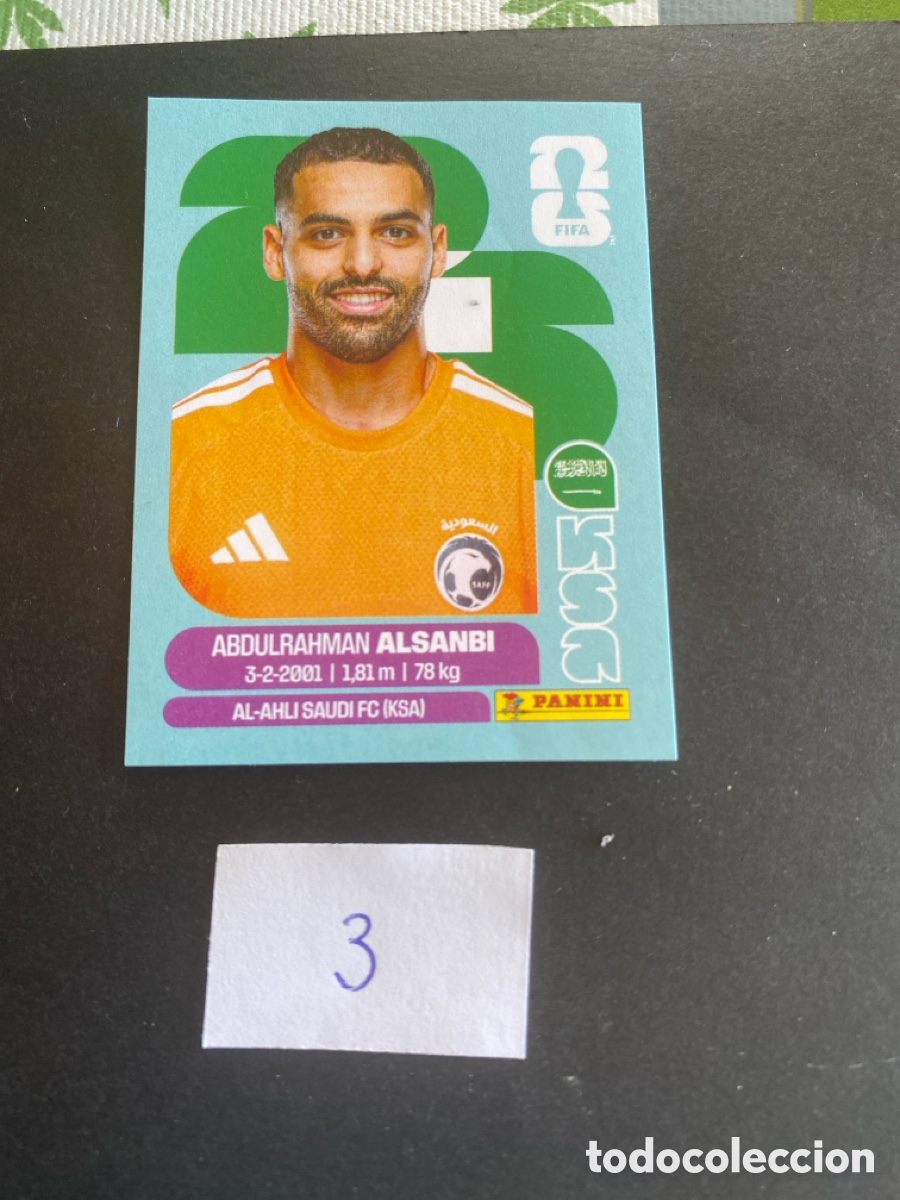 Cromos de F&uacute;tbol: Cromo Arabia Saud&iacute; Mundial 2026 N* 3 nuevo