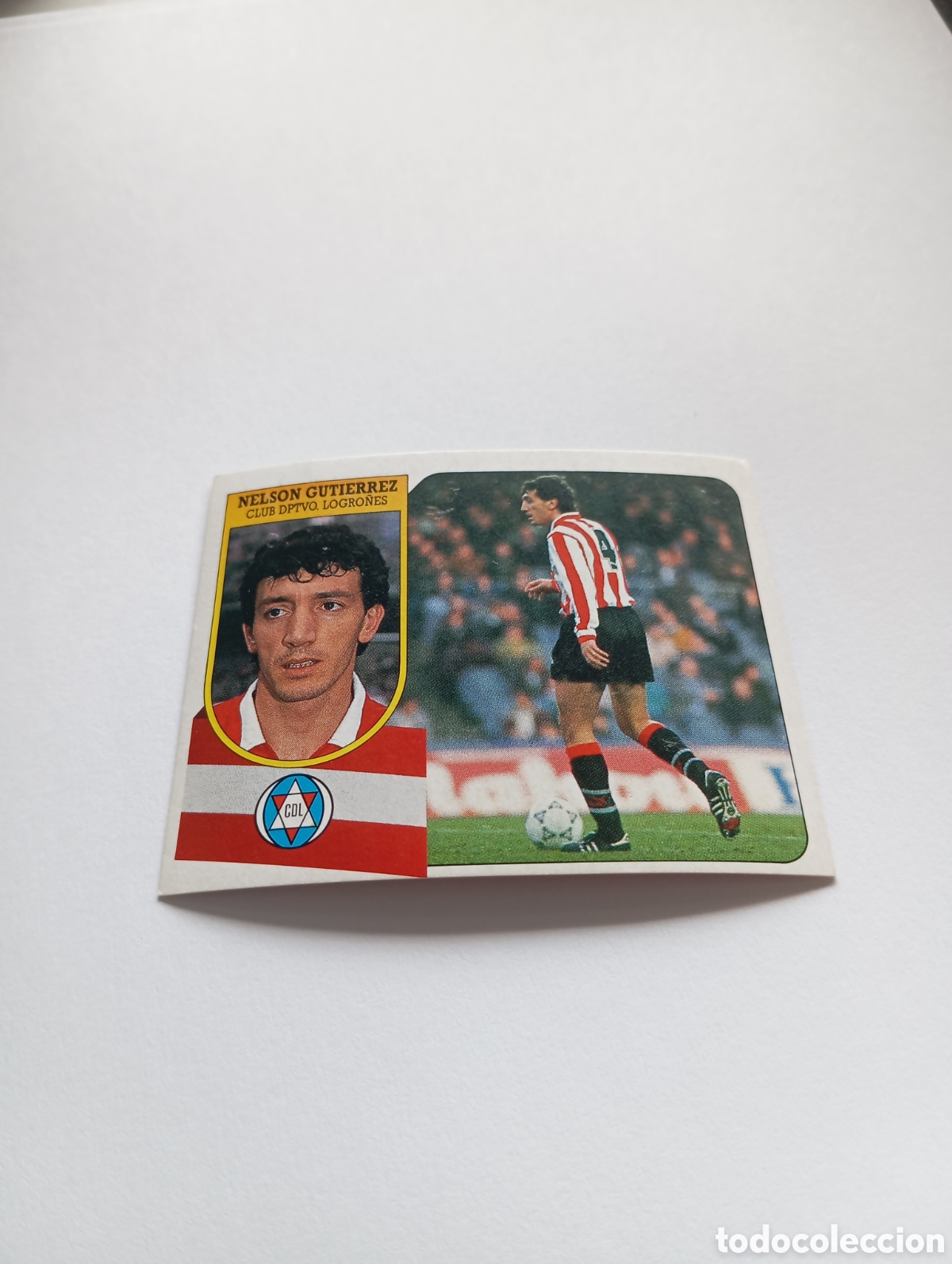 Cromos de F&uacute;tbol: NELSON GUTI&Eacute;RREZ Logro&ntilde;&eacute;s Liga Este 1991 1992 CART&Oacute;N Panini 91 92 RECUPERADO