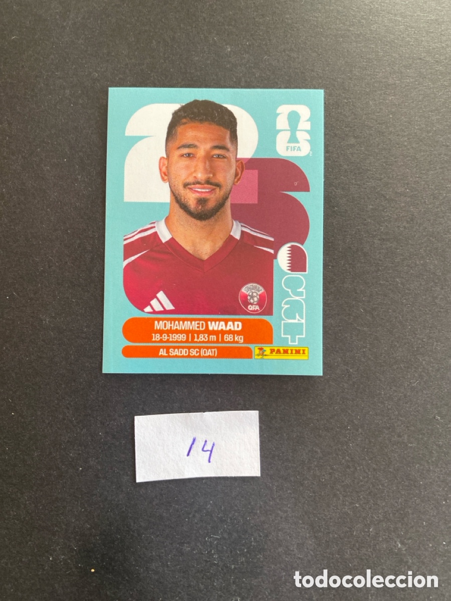 Cromos de F&uacute;tbol: Cromo Qatar Mundial 26 N* 14 nuevo