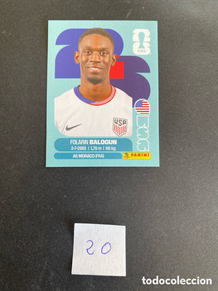 Cromos de F&uacute;tbol: Cromo USA Mundial 26 N* 20 nuevo