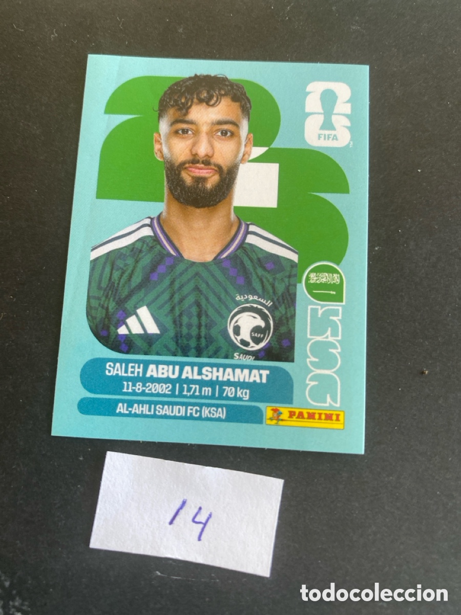 Cromos de F&uacute;tbol: Cromo Arabia Saud&iacute; Mundial 2026 N* 14 nuevo