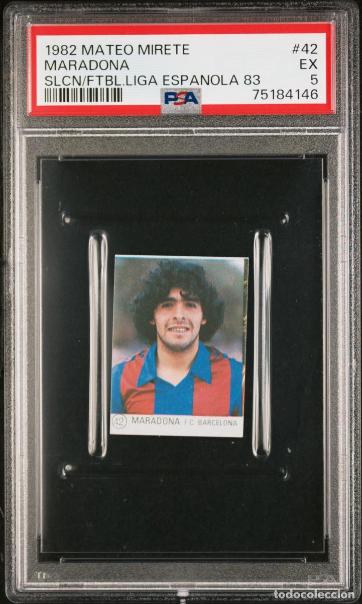 Cromos de F&uacute;tbol: Maradona #42 Mateo Mirete 1982 FC Barcelona Futbol Liga Espa&ntilde;ola 83 Psa 5