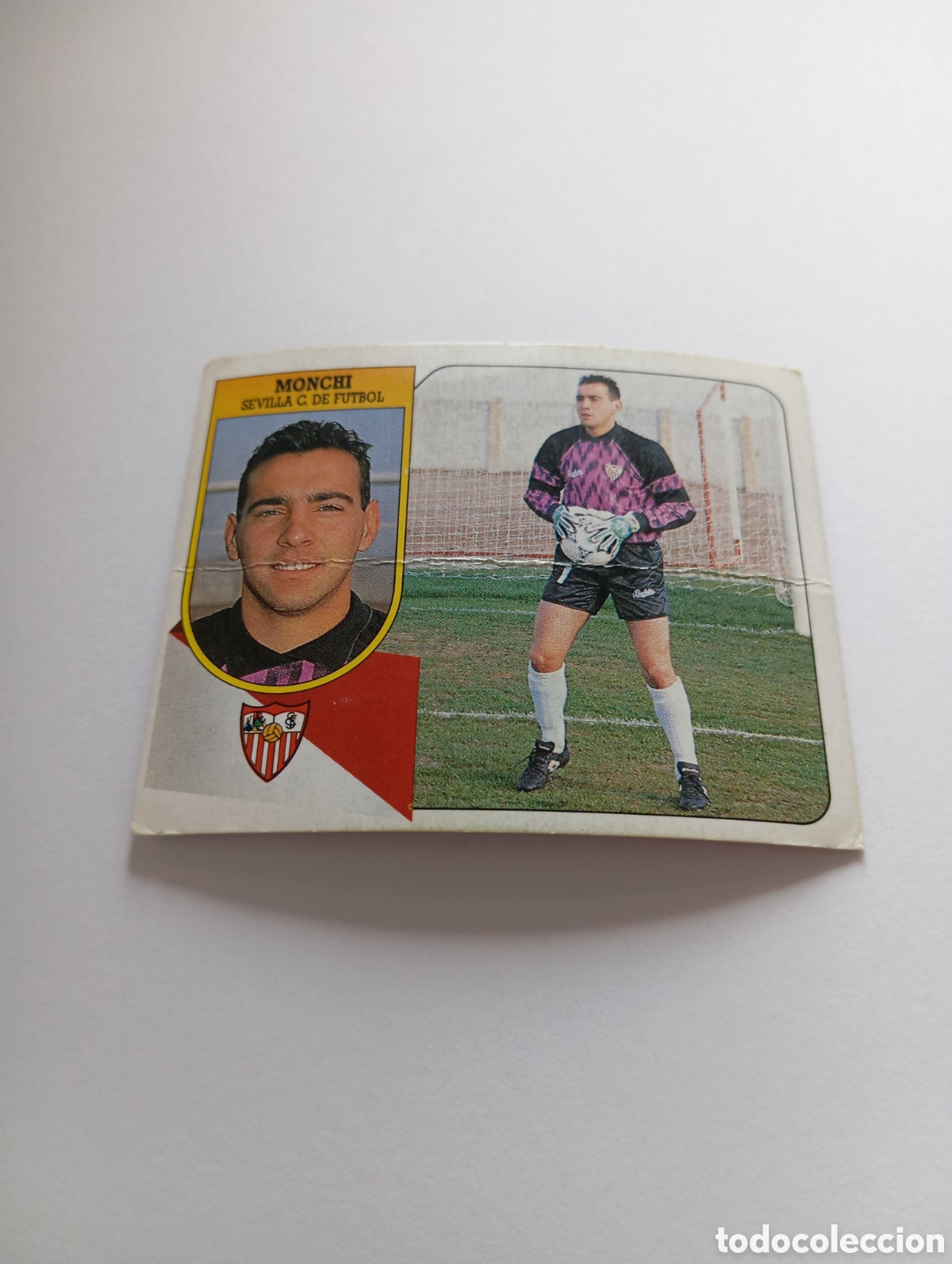 Cromos de F&uacute;tbol: MONCHI Sevilla Liga Este 1991 1992 CART&Oacute;N Panini 91 92 SIN PEGAR