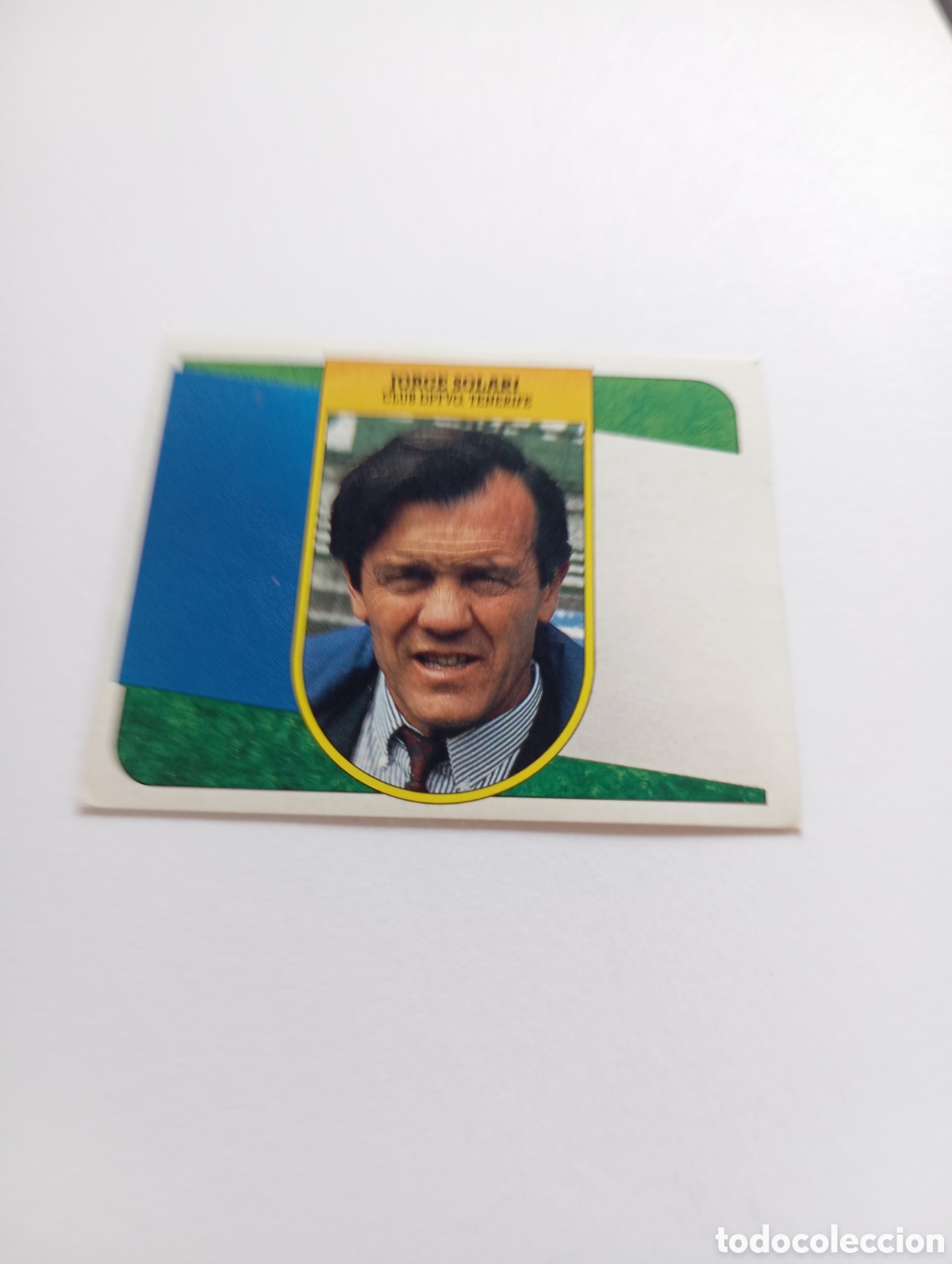 Cromos de F&uacute;tbol: ENTRENADOR JORGE SOLARI Tenerife Liga Este 1991 1992 ADHESIVO Panini 91 92 NUEVO SIN PEGAR
