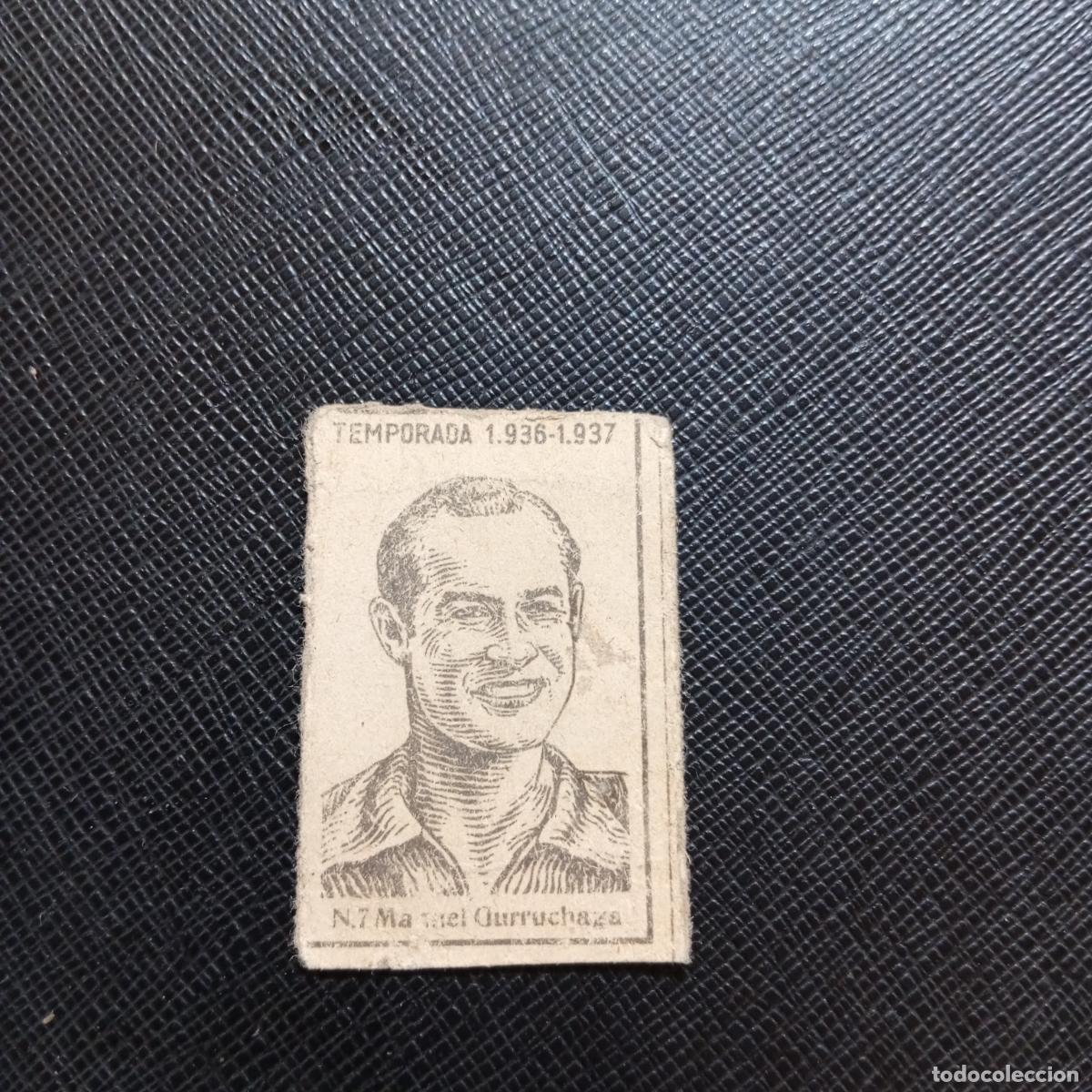 Cromos de F&uacute;tbol: MANUEL GURRUCHAGA ARENAS GETXO CERILLAS Y FOSFOROS 1936 1937 FUTBOL LIGA 36 37 CROMO - A184 PG7