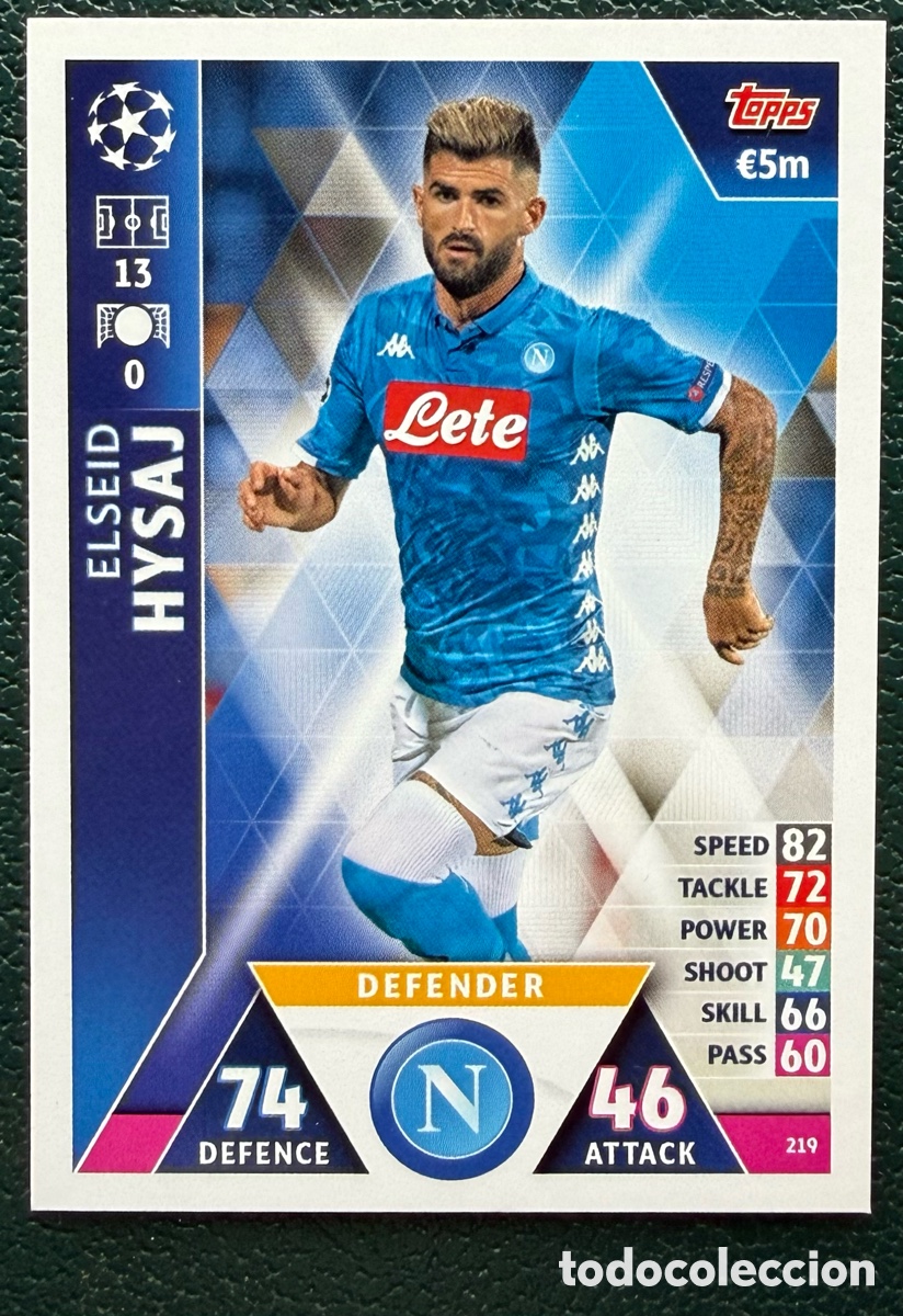 Fu&szlig;ball-Sticker: 219 ELSEID HYSAJ SSC NAPOLI NAPOLES FICHAS ALBUM MATCH ATTAX CHAMPIONS TOPPS 2018 2019 18 19