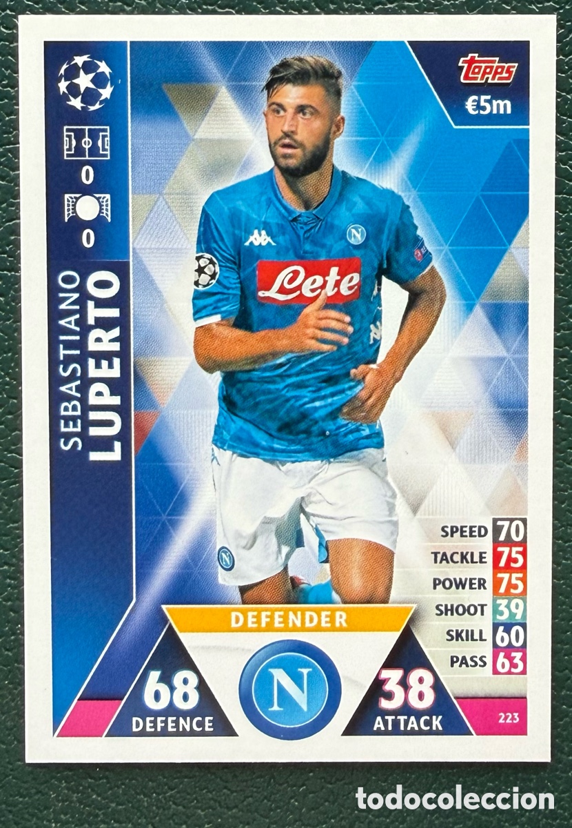 Fu&szlig;ball-Sticker: 223 SEBASTIANO LUPERTO SSC NAPOLI NAPOLES FICHAS ALBUM MATCH ATTAX CHAMPIONS TOPPS 2018 2019 18 19
