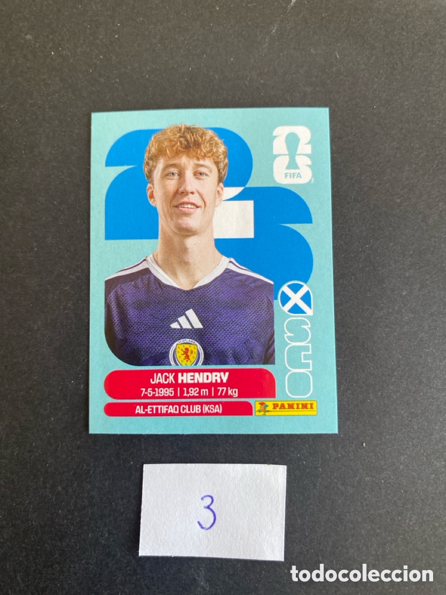Cromos de F&uacute;tbol: Cromo Escocia Mundial 26 N* 3 nuevo