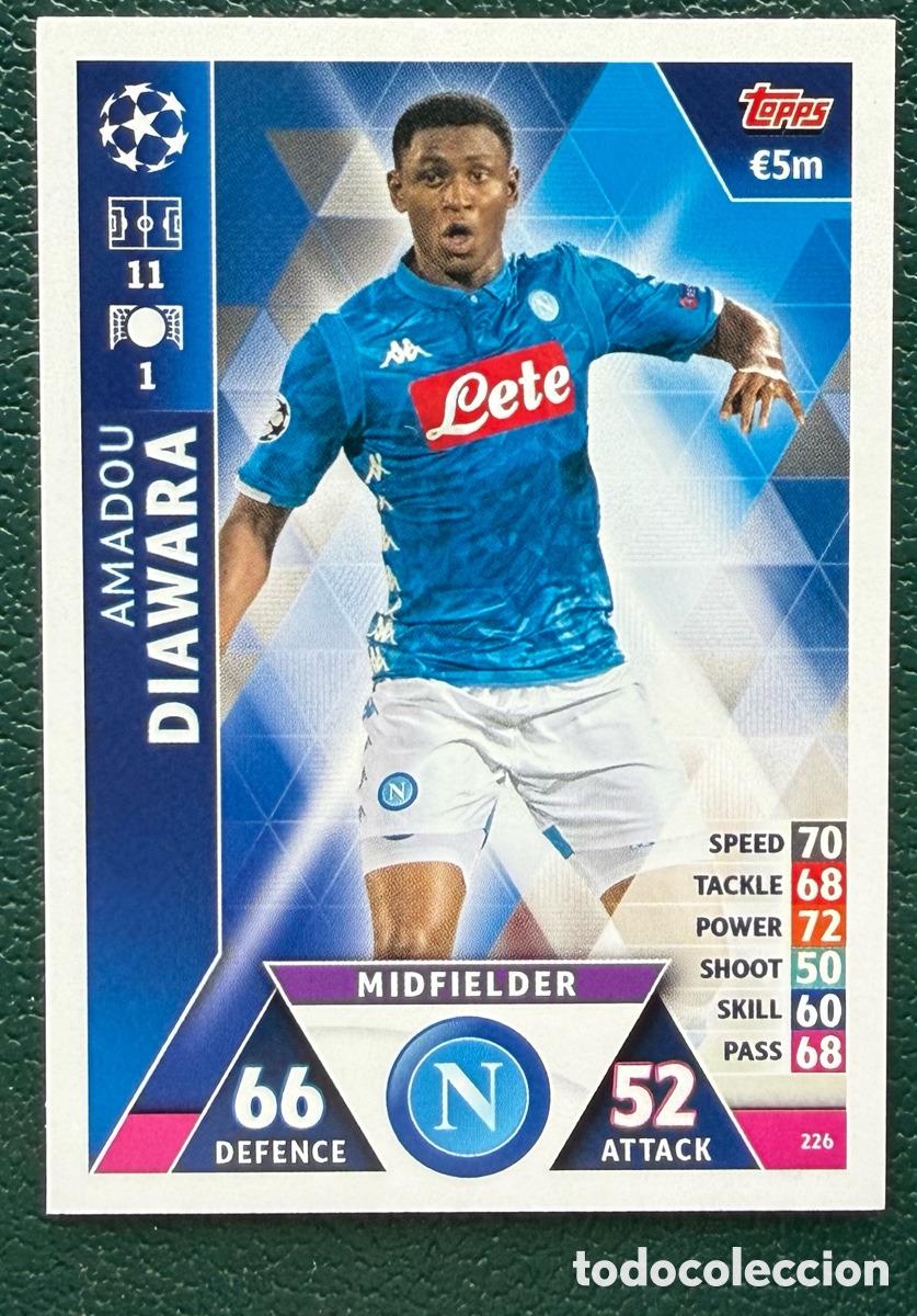 Fu&szlig;ball-Sticker: 226 AMADOU DIAWARA SSC NAPOLI NAPOLES FICHAS ALBUM MATCH ATTAX CHAMPIONS TOPPS 2018 2019 18 19