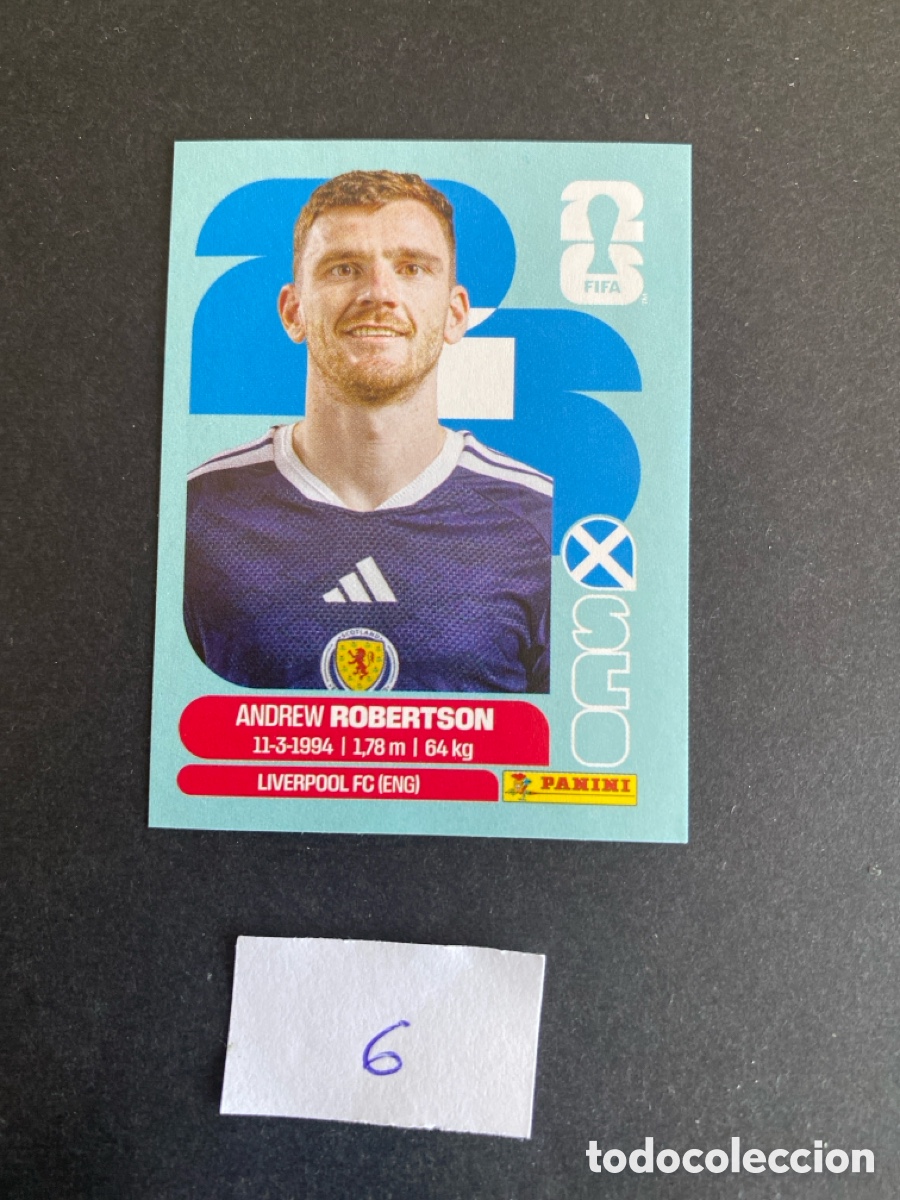 Cromos de F&uacute;tbol: Cromo Escocia Mundial 26 N* 6 nuevo