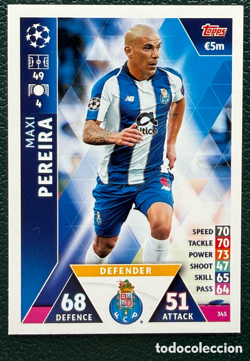 Fu&szlig;ball-Sticker: 345 MAXI PEREIRA FC PORTO FICHAS ALBUM MATCH ATTAX CHAMPIONS TOPPS 2018 2019 18 19