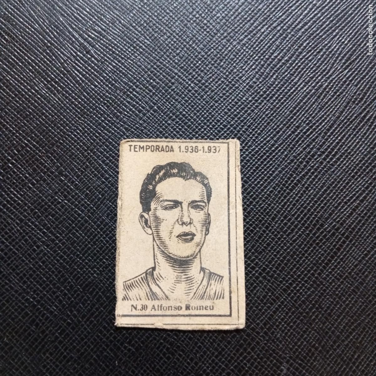 Cromos de F&uacute;tbol: ALONSO ROMEU SABADELL CERILLAS Y FOSFOROS 1936 1937 FUTBOL LIGA 36 37 CROMO - A184 PG12