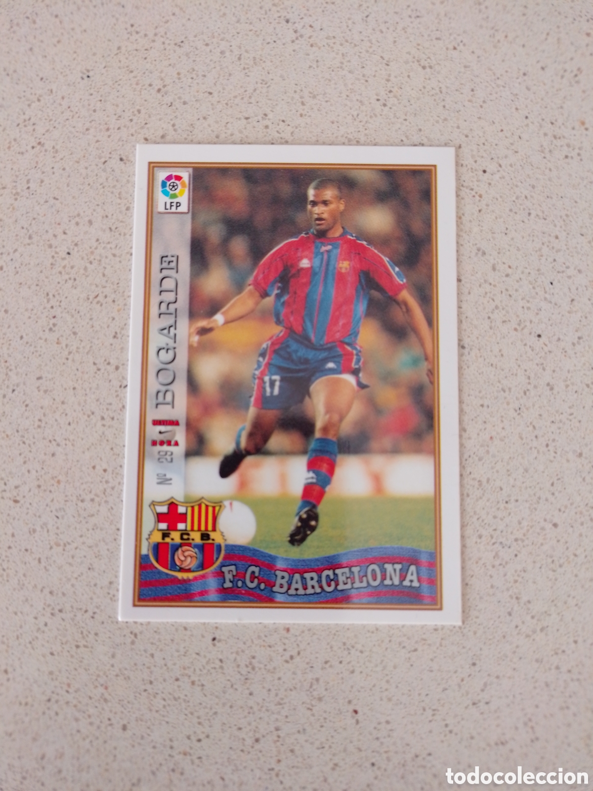 Football Stickers: CARTA N&Uacute;MERO 29 FICHAJE &Uacute;LTIMA HORA BOGARDE FC BARCELONA. LAS FICHAS DE LA LIGA 97/98. MUNDICROMO.