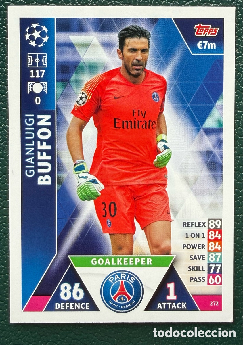 Figurine di Calcio: 272 GIANLUIGI BUFFON SAINT GERMAIN PSG FICHAS ALBUM MATCH ATTAX CHAMPIONS TOPPS 2018 2019 18 19