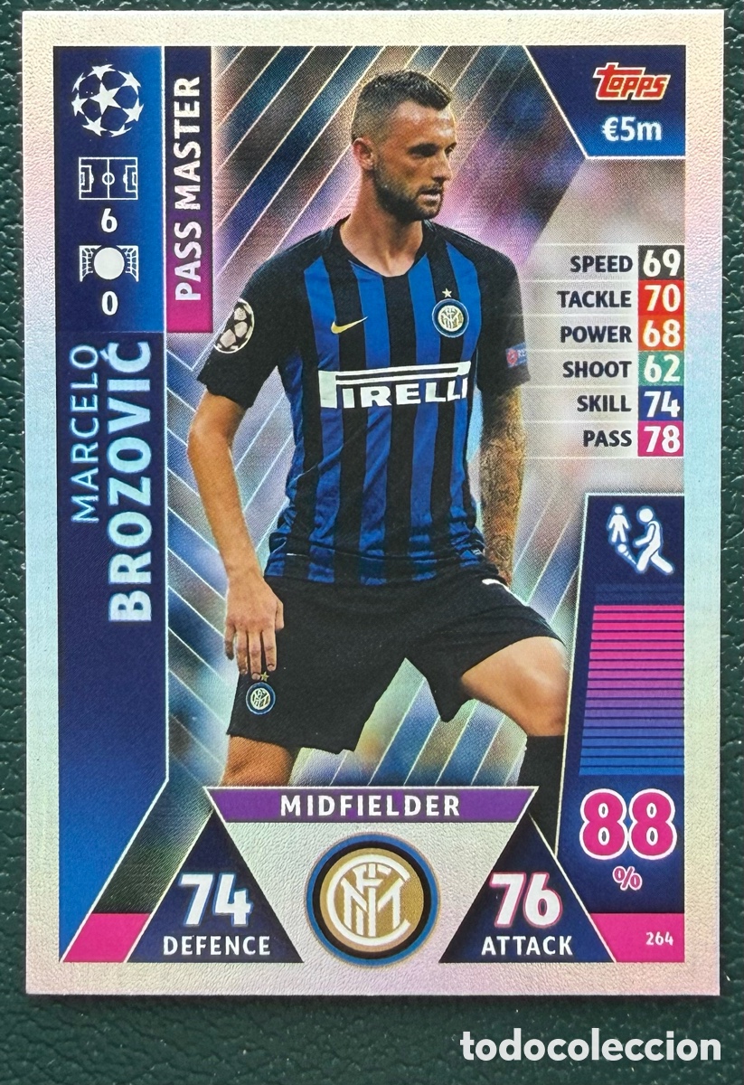 Football Stickers: 264 MARCELO BROZOVIC INTER DE MILAN FICHAS ALBUM MATCH ATTAX CHAMPIONS TOPPS 2018 2019 18 19