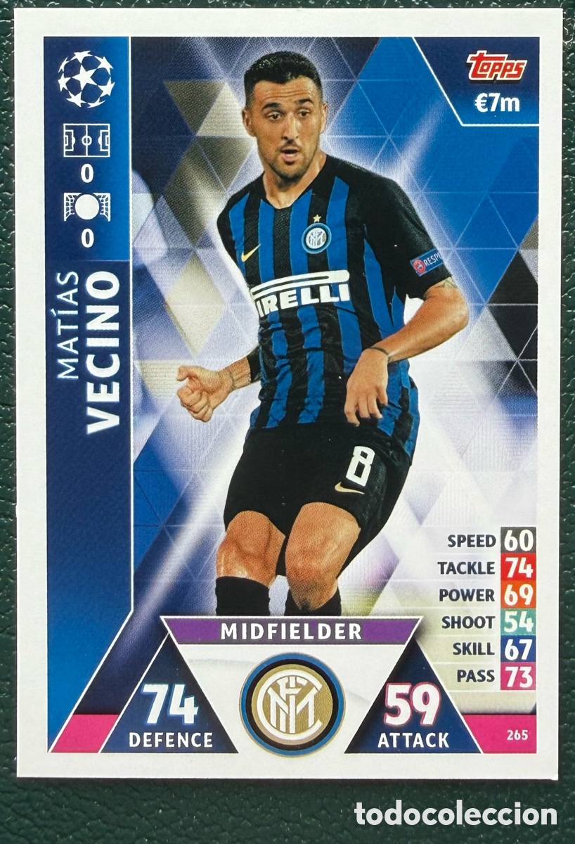 Football Stickers: 265 MATIAS VECINO INTER DE MILAN FICHAS ALBUM MATCH ATTAX CHAMPIONS TOPPS 2018 2019 18 19