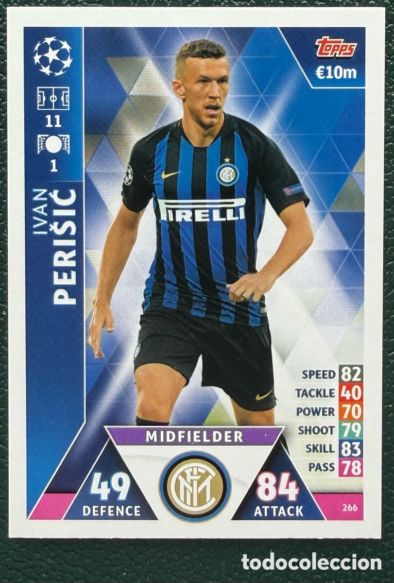 Fu&szlig;ball-Sticker: 266 IVAN PERISIC INTER DE MILAN FICHAS ALBUM MATCH ATTAX CHAMPIONS TOPPS 2018 2019 18 19